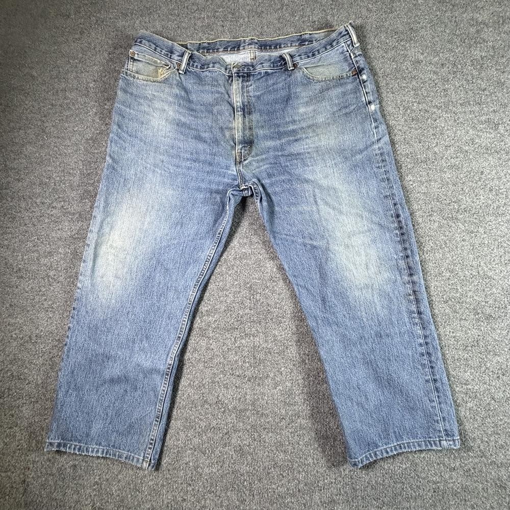 Levi's 505 Straight Jeans Men's 48x30 Blue Cotton Denim Faded Casual Streetwear